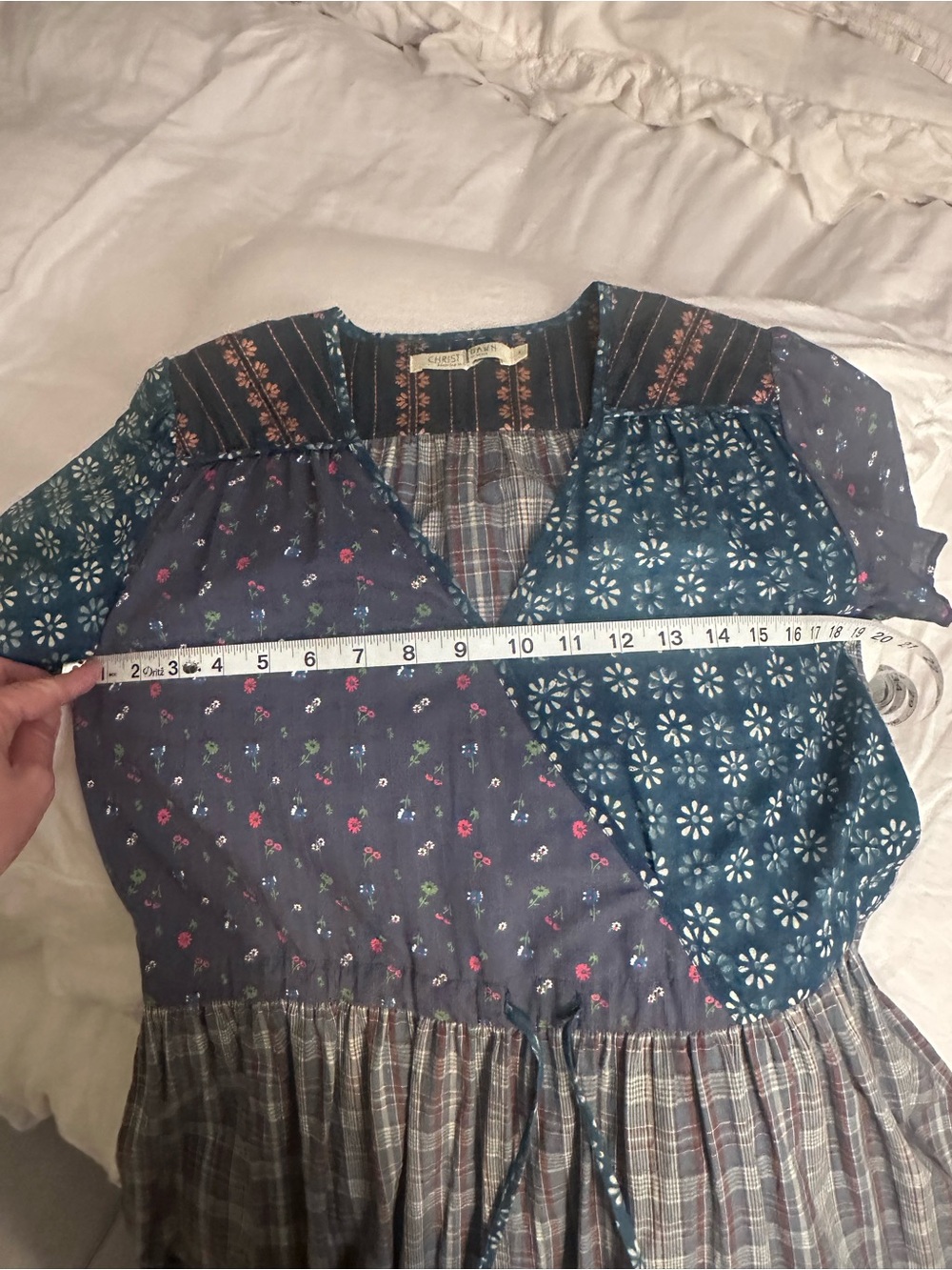 Christy Dawn Navy Patchwork Dawn Dress - Picture 3 of 7